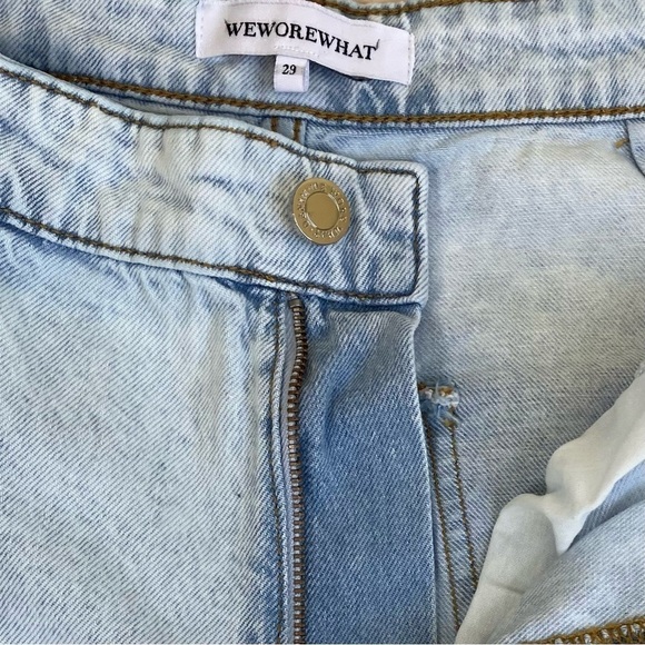 WeWoreWhat x Revolve Utility Cargo Straight Leg Jeans 90s Light Wash Flawed 29 - Picture 13 of 16
